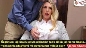 Oğlumun geleceği için müdürüne amcığımı verdim Türkçe altyazılı porno